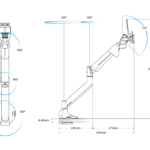 Metalicon Levo gas lift monitor arm