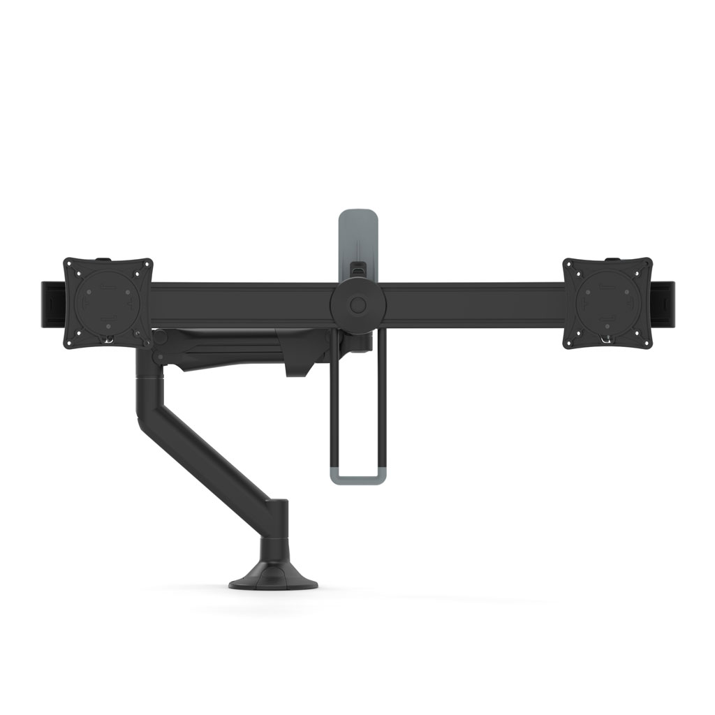 Levo-Rail-Twin4 Metalicon Levo Twin/Dual Screen Mounting Rail on Levo Monitor Arm