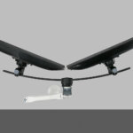 Metalicon Levo monitor arm with twin screen rail attachment