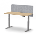 Alto 2 standing desk in oak with grey frame