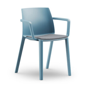 Formetiq Palermo canteen chair with armrests and upholstered seat