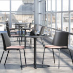 Formetiq Seattle 4-leg canteen chair in dark grey