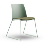 Formetiq Seattle sled-base canteen chair with upholstered seat