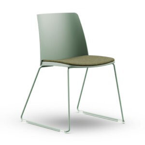 Formetiq Seattle sled-base canteen chair with upholstered seat