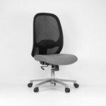 Formetiq Verona mesh back task chair, black frame, polished aluminium base