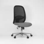 Formetiq Verona mesh back task chair, white frame, polished aluminium base