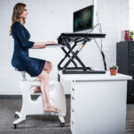 Standing Desk Exercise Bike with riser