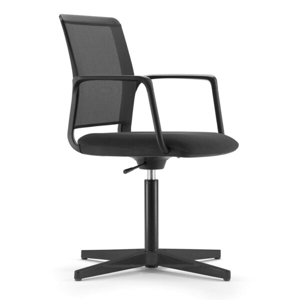 Formetiq Madrid swivel base meeting chair, quick ship, black