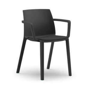 Formetiq Palermo upholstered canteen chair, quick ship, black