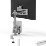 Metalicon S1 Thin Client Holder on Kardo monitor arm pole with Apple Mac Mini®