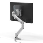 Metalicon S1 Thin Client Holder on Levo monitor arm pole with Apple Mac Mini®