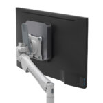 Metalicon S1 Thin Client Holder on Levo monitor arm pole with Apple Mac Mini®