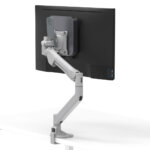 Metalicon S1 Thin Client Holder on Levo monitor arm pole with Apple Mac Mini®