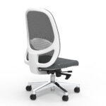 Formetiq Verona white mesh back task chair with polished aluminium base