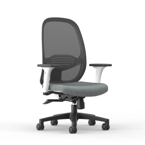 Formetiq Verona white mesh back task chair with armrests and black base