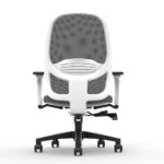 Formetiq Verona white mesh back task chair with armrests and black base