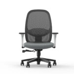 Formetiq Verona white mesh back task chair with armrests and black base