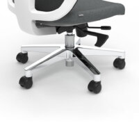 Formetiq Verona white mesh back task chair with polished aluminium base